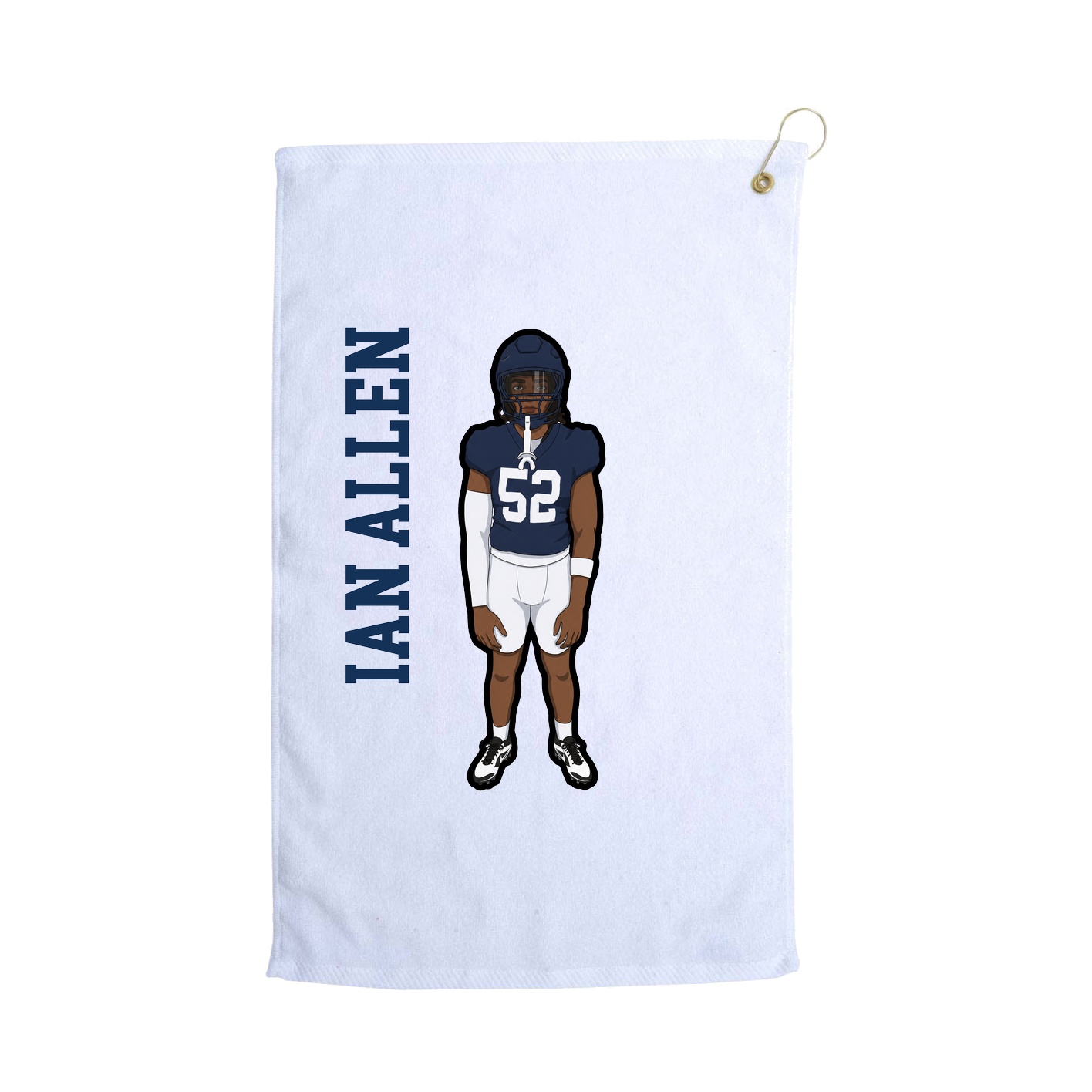 Golf Towel — Name Vertical in White