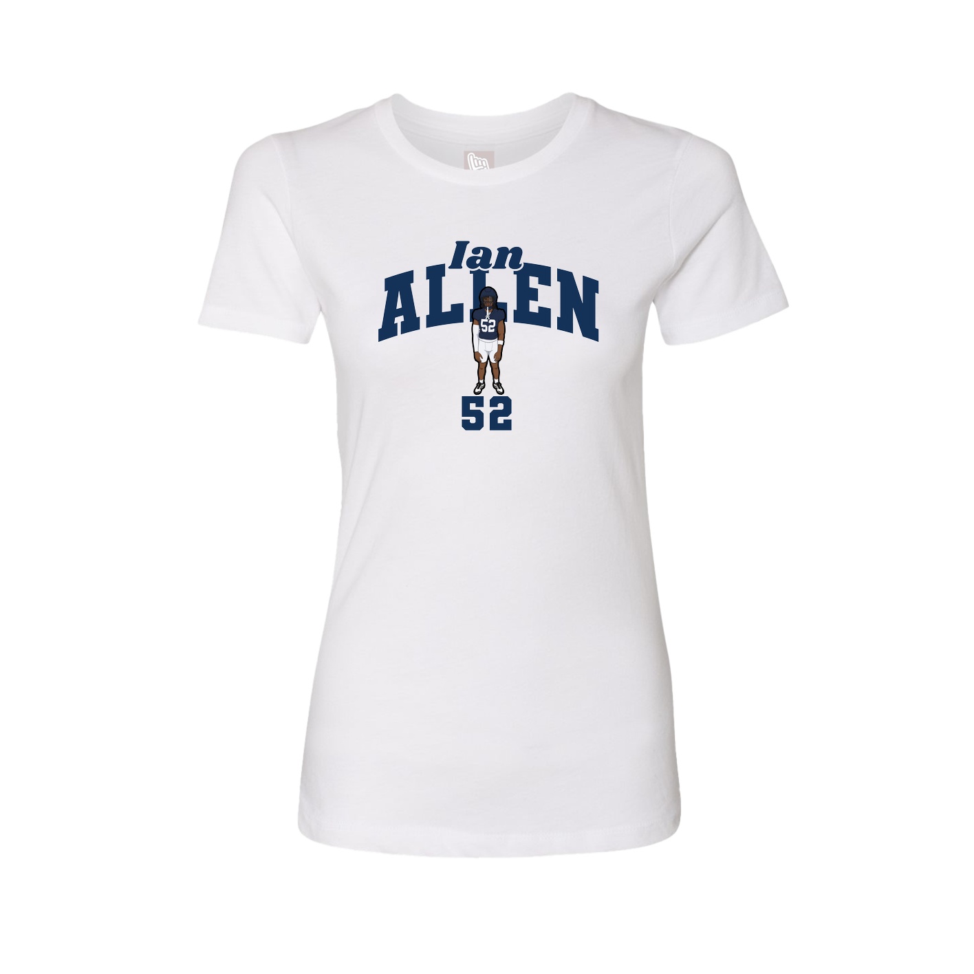 Fitted Women's Tee — Signature Arch in White
