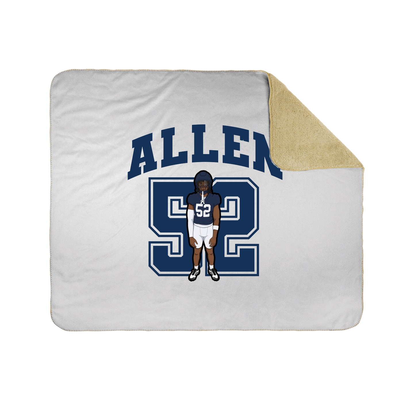 Throw Blanket — Number in White
