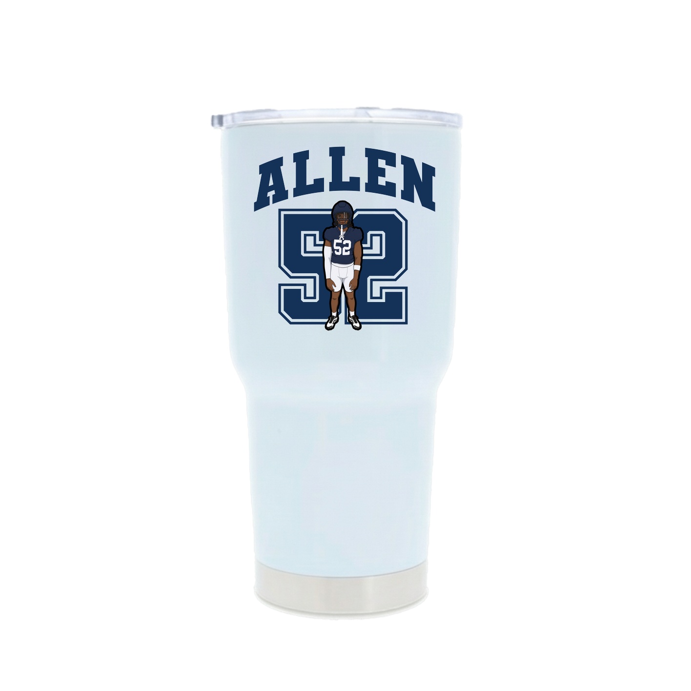 30oz Stainless Steel Tumbler — Number in White