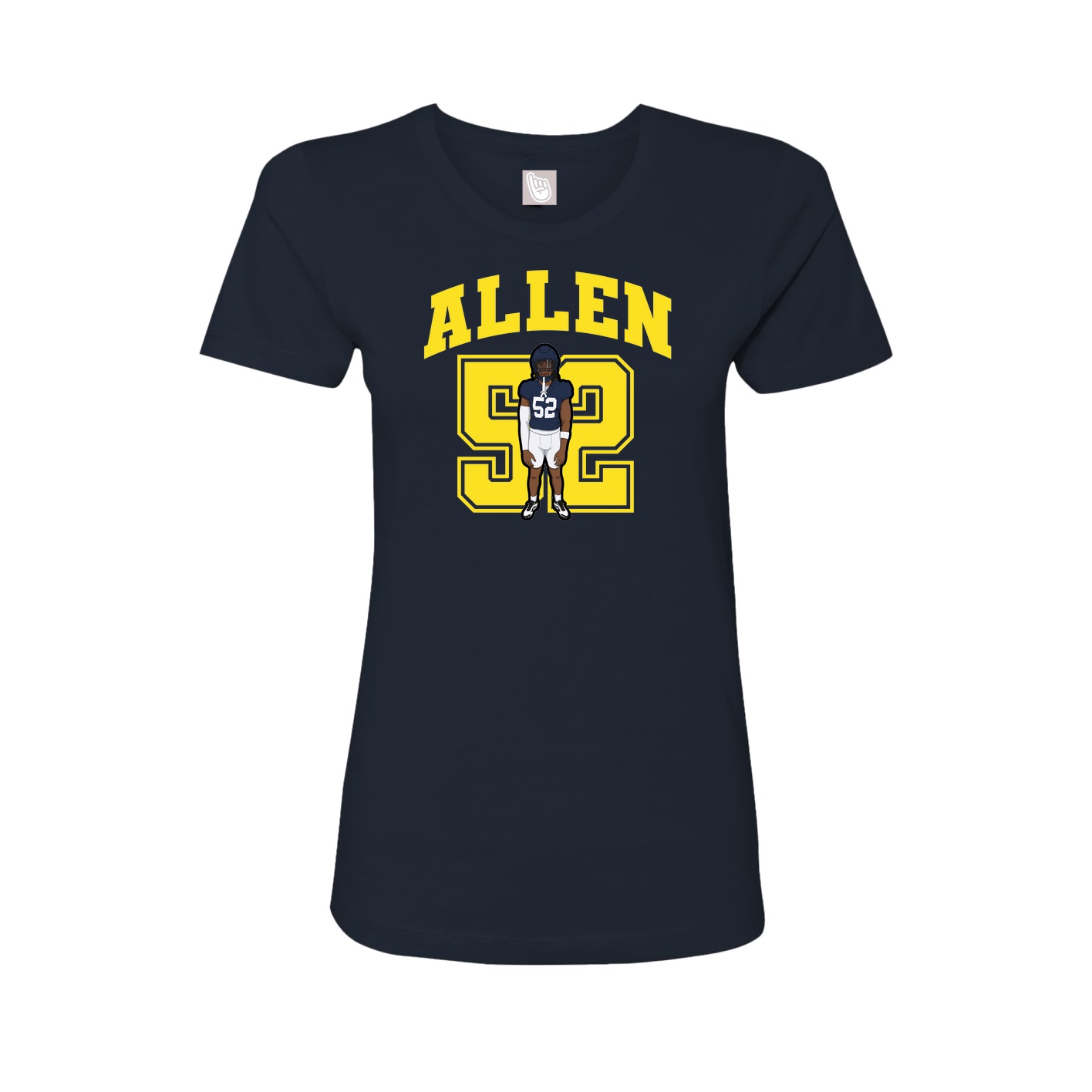 Fitted Women's Tee — Number in Navy