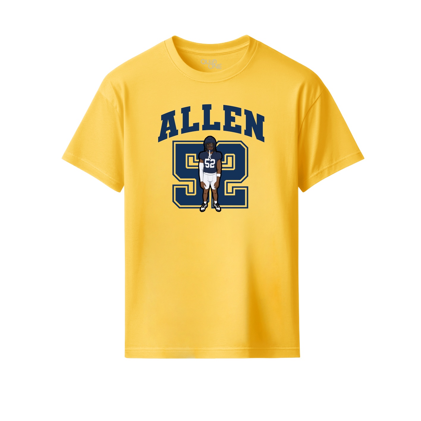Youth Tee — Number in Yellow