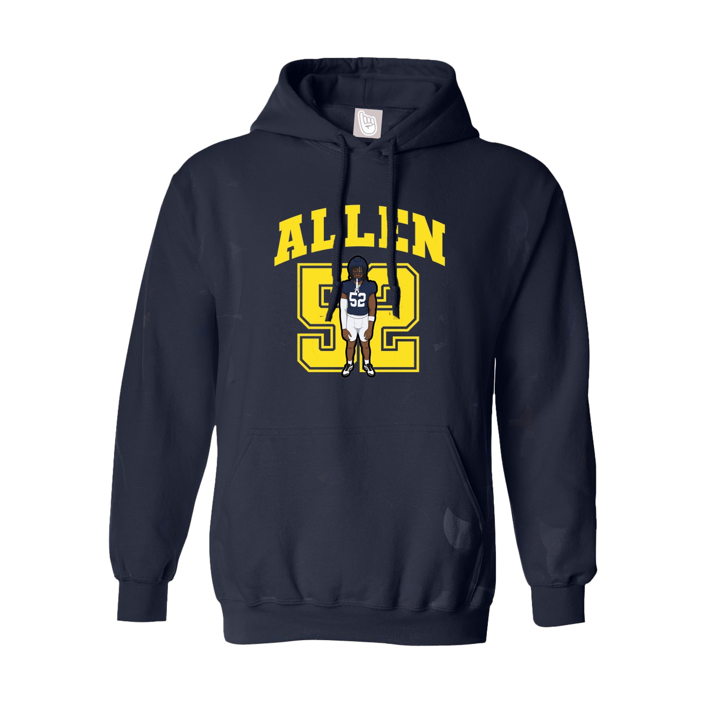 Youth Hoodie — Number in Navy