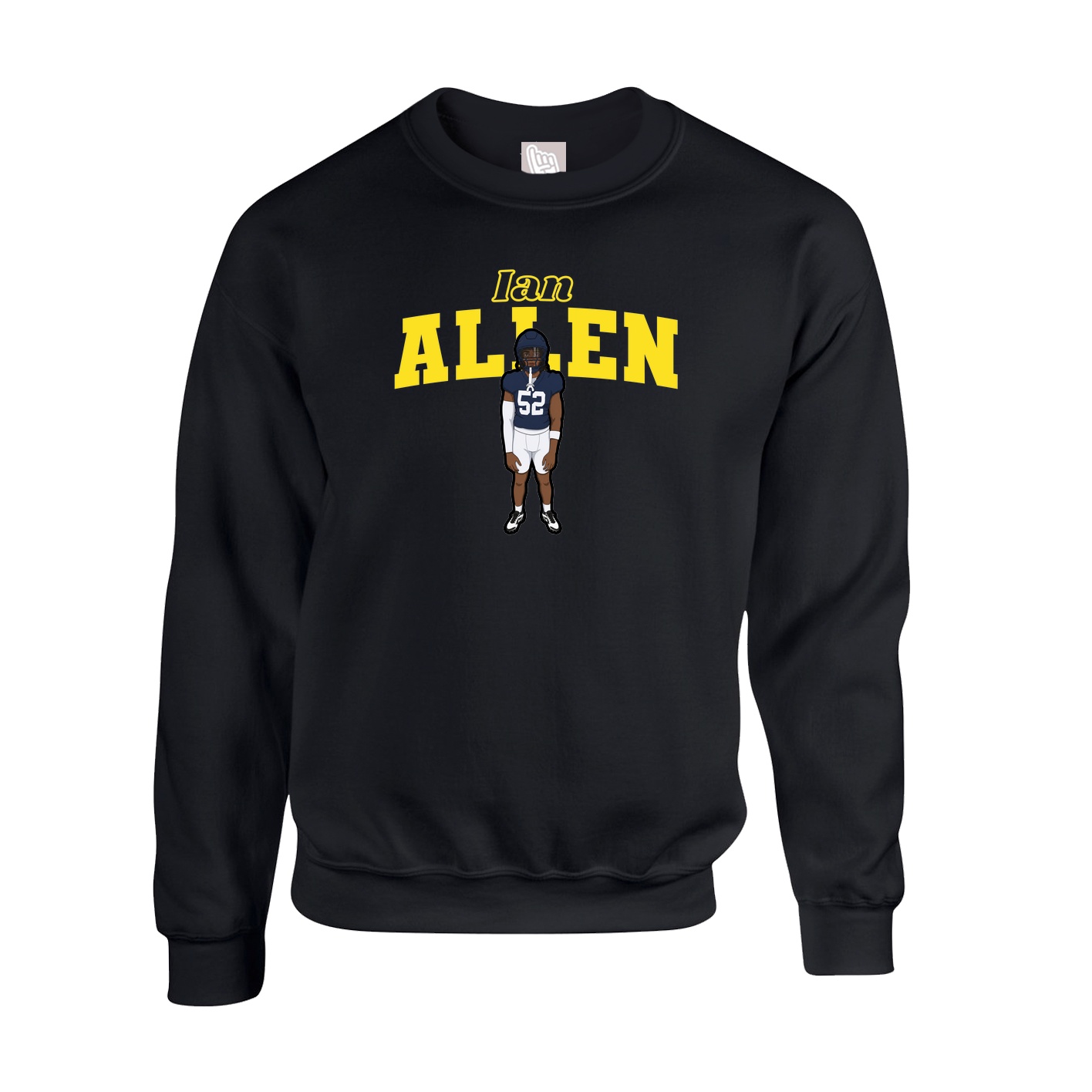 Fleece Crew — Name Arch in Black