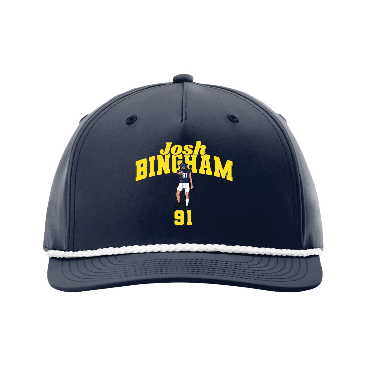 Five-Panel Classic Rope Cap — Signature Arch in Navy