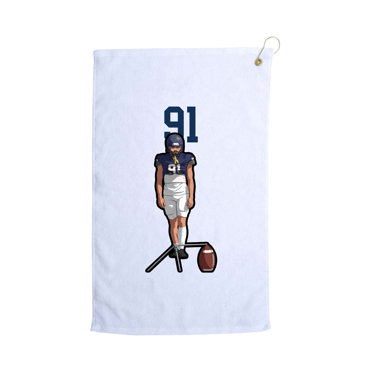 Golf Towel — Number Top in White
