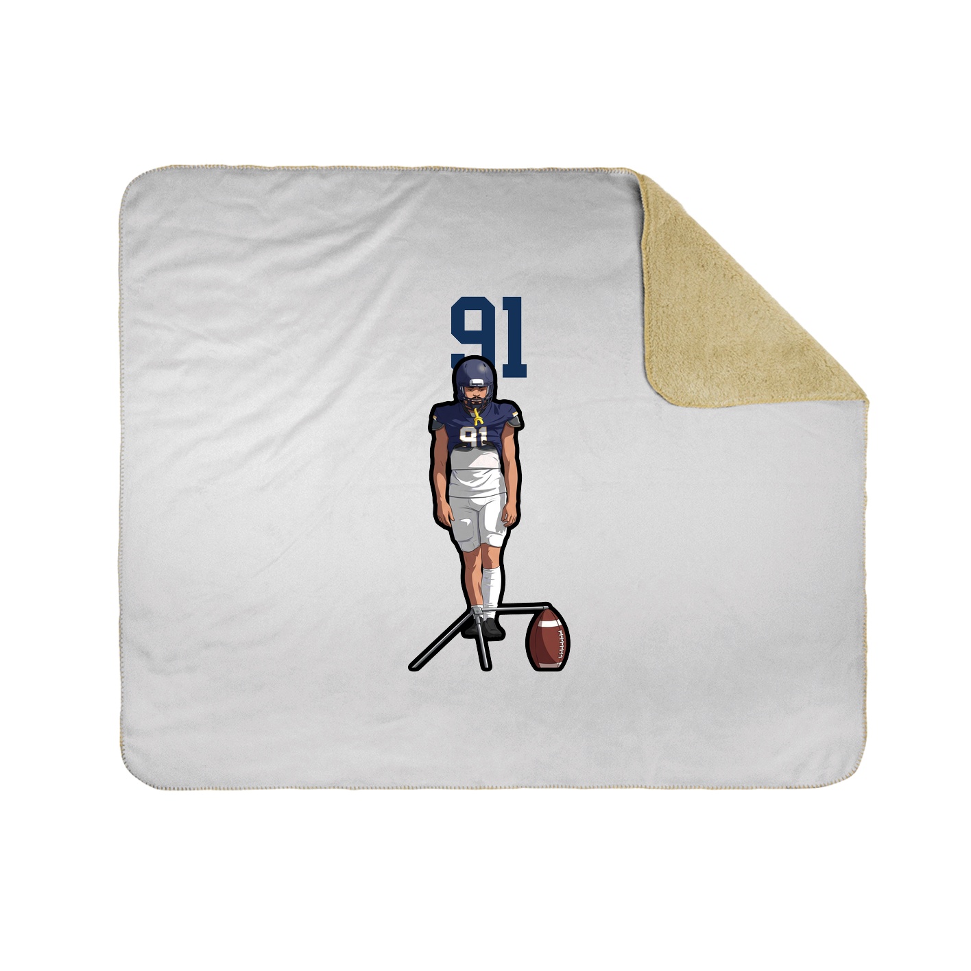 Throw Blanket — Number Top in White