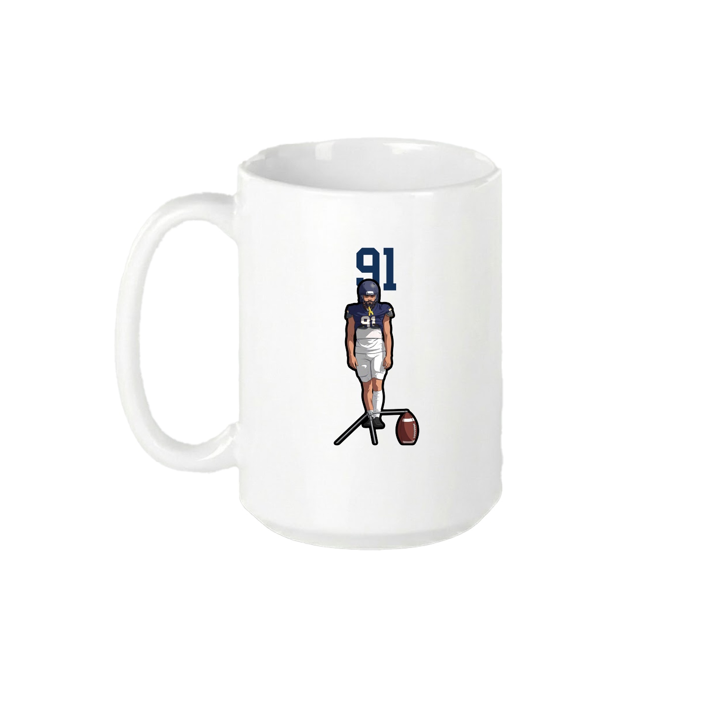 15oz Coffee Mug — Number Top in White