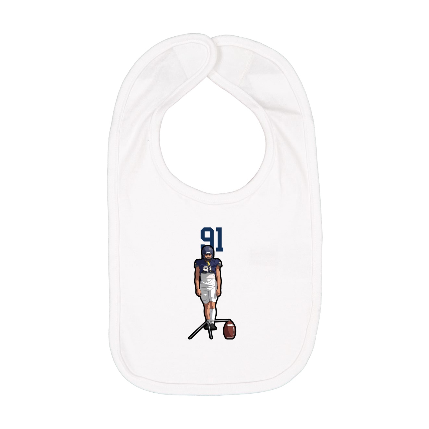Infant Bib — Number Top in White