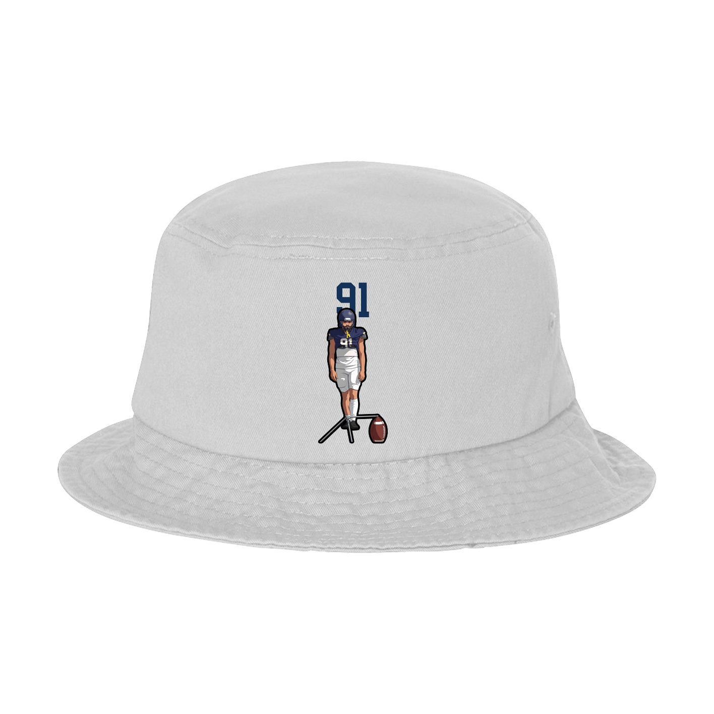 Bucket Cap — Number Top in White