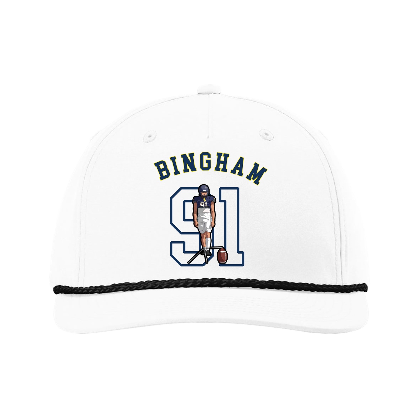 Five-Panel Classic Rope Cap — Shirsey Arch in White