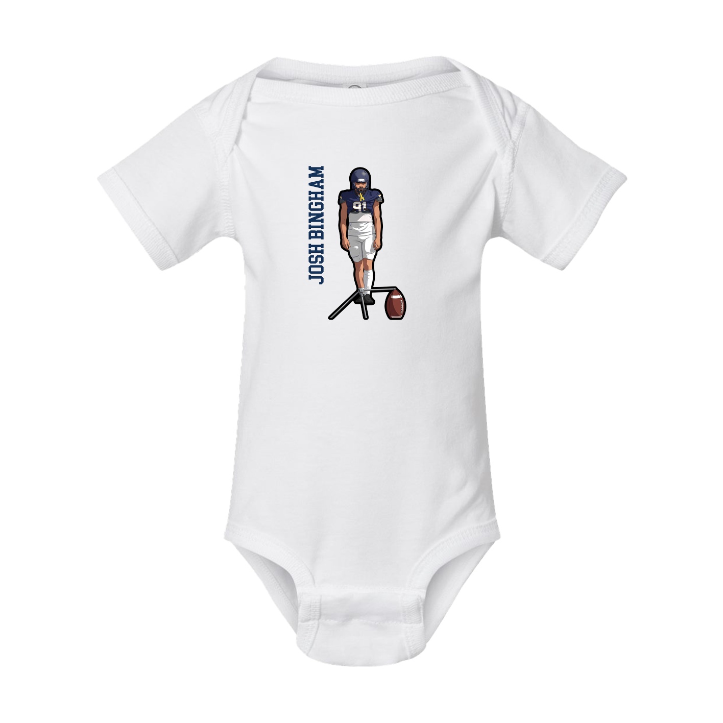 Baby Onesie — Name Vertical in White