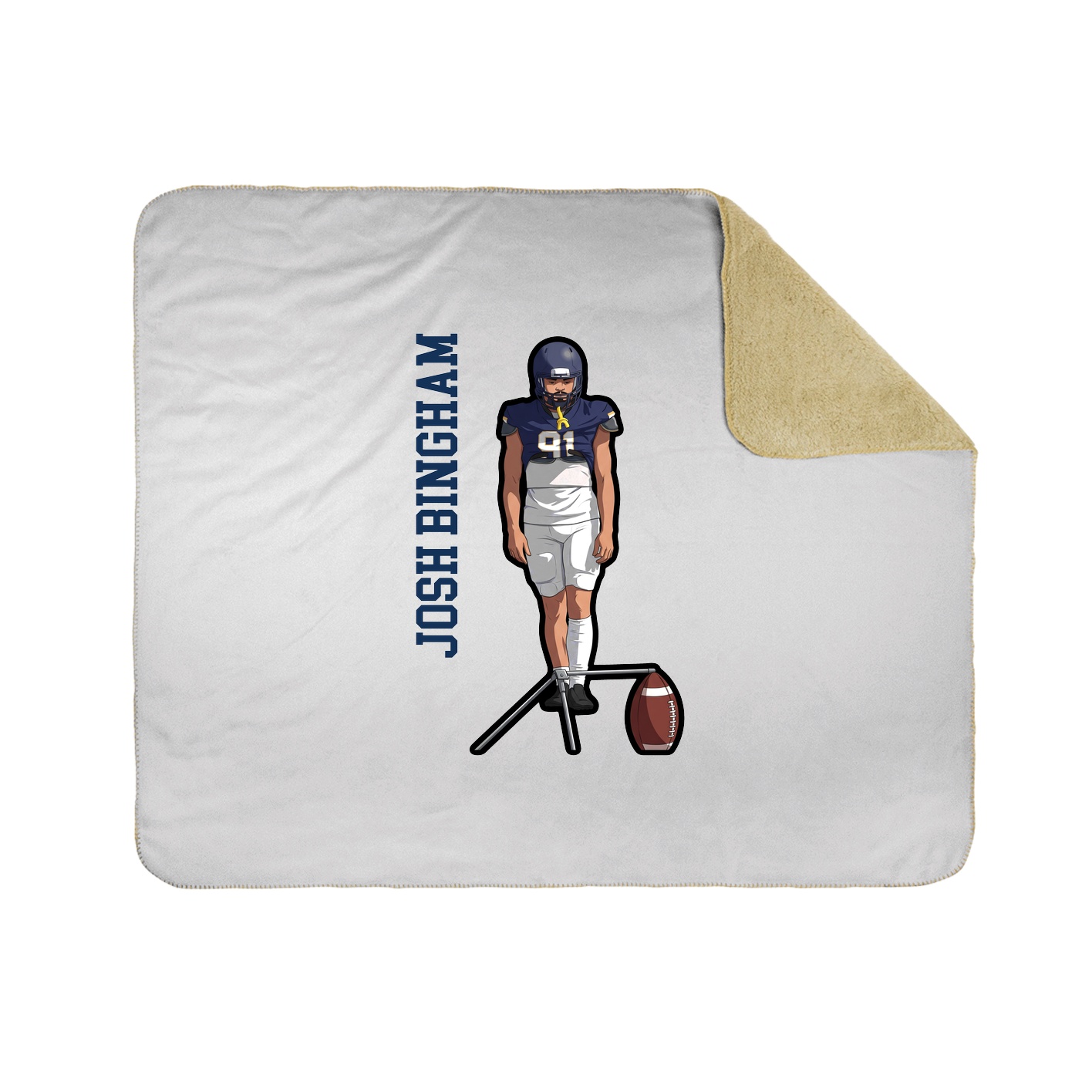 Throw Blanket — Name Vertical in White