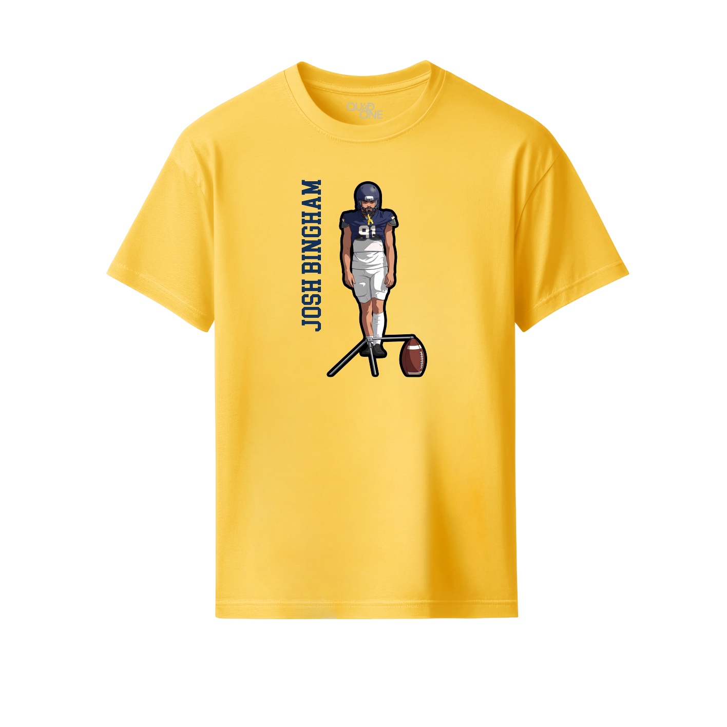 Youth Tee — Name Vertical in Yellow