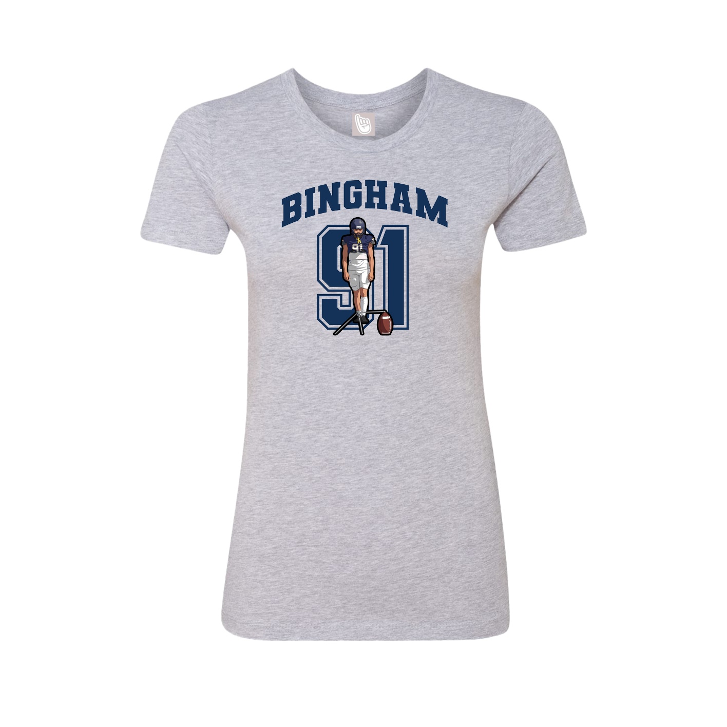 Fitted Women's Tee — Number in Grey