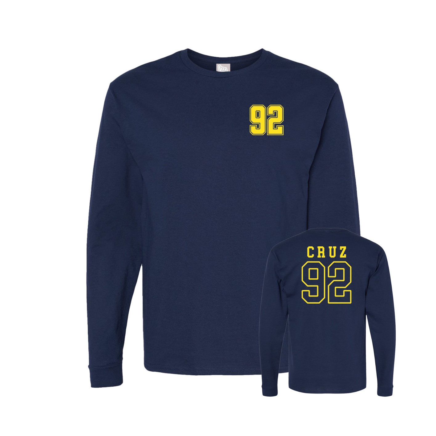 Long Sleeve Tee — Chest Back in Navy