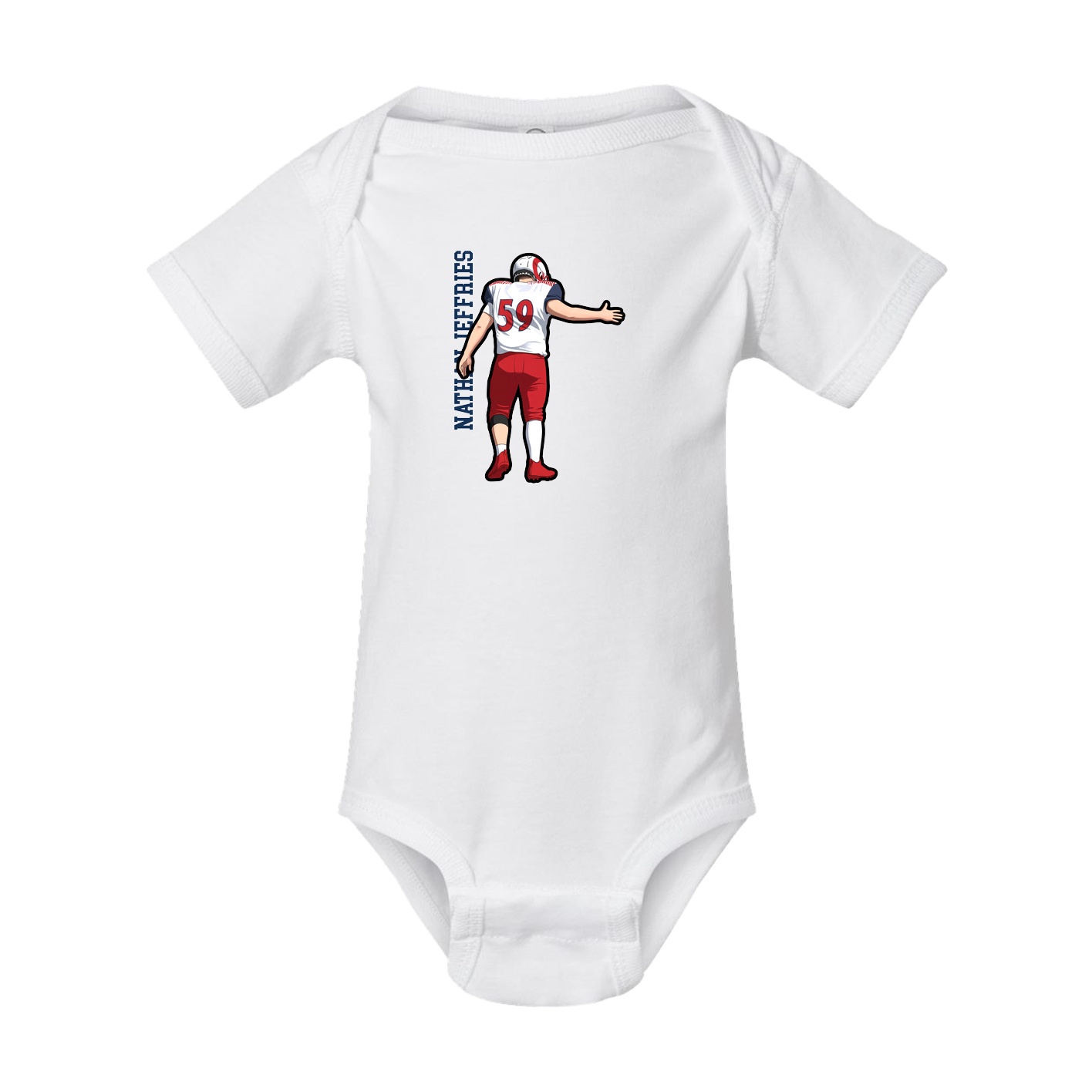 Baby Onesie — Name Vertical in White