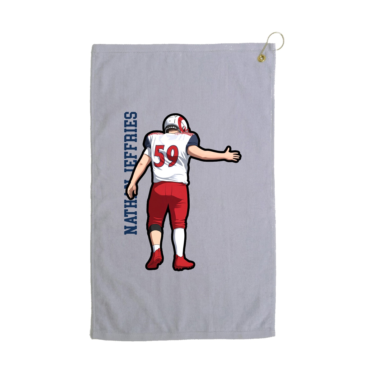 Golf Towel — Name Vertical in Grey