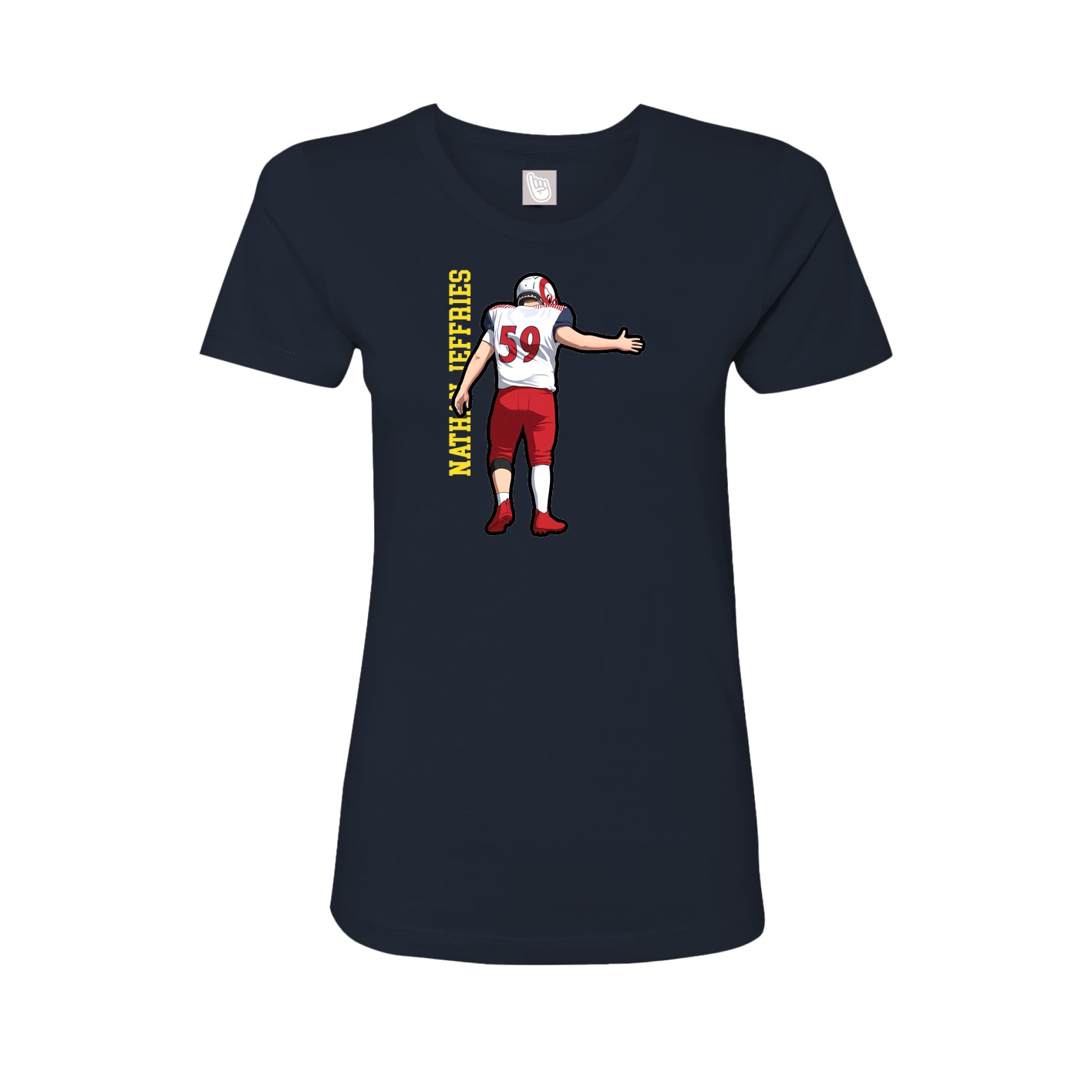 Fitted Women's Tee — Name Vertical in Navy