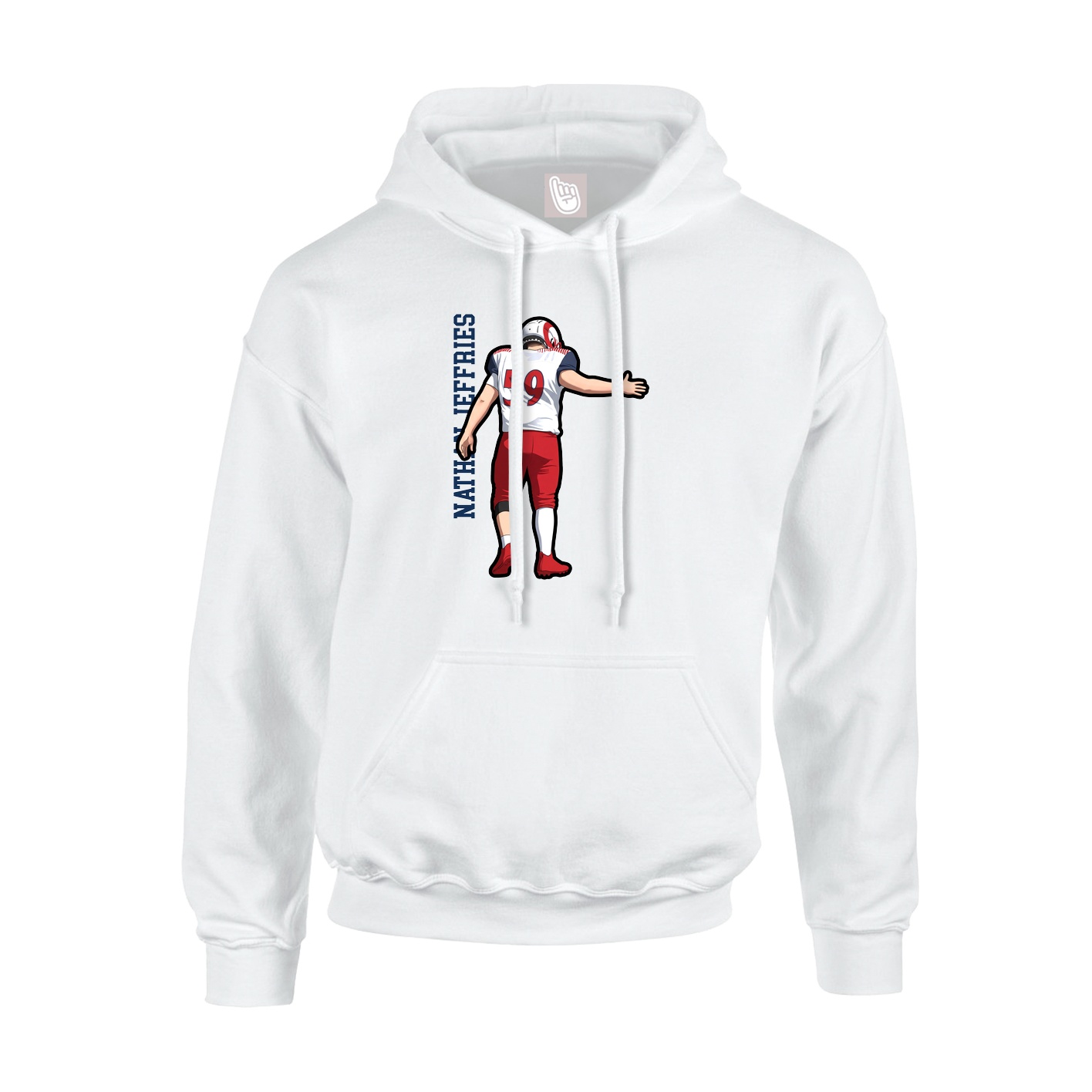 Hoodie — Name Vertical in White