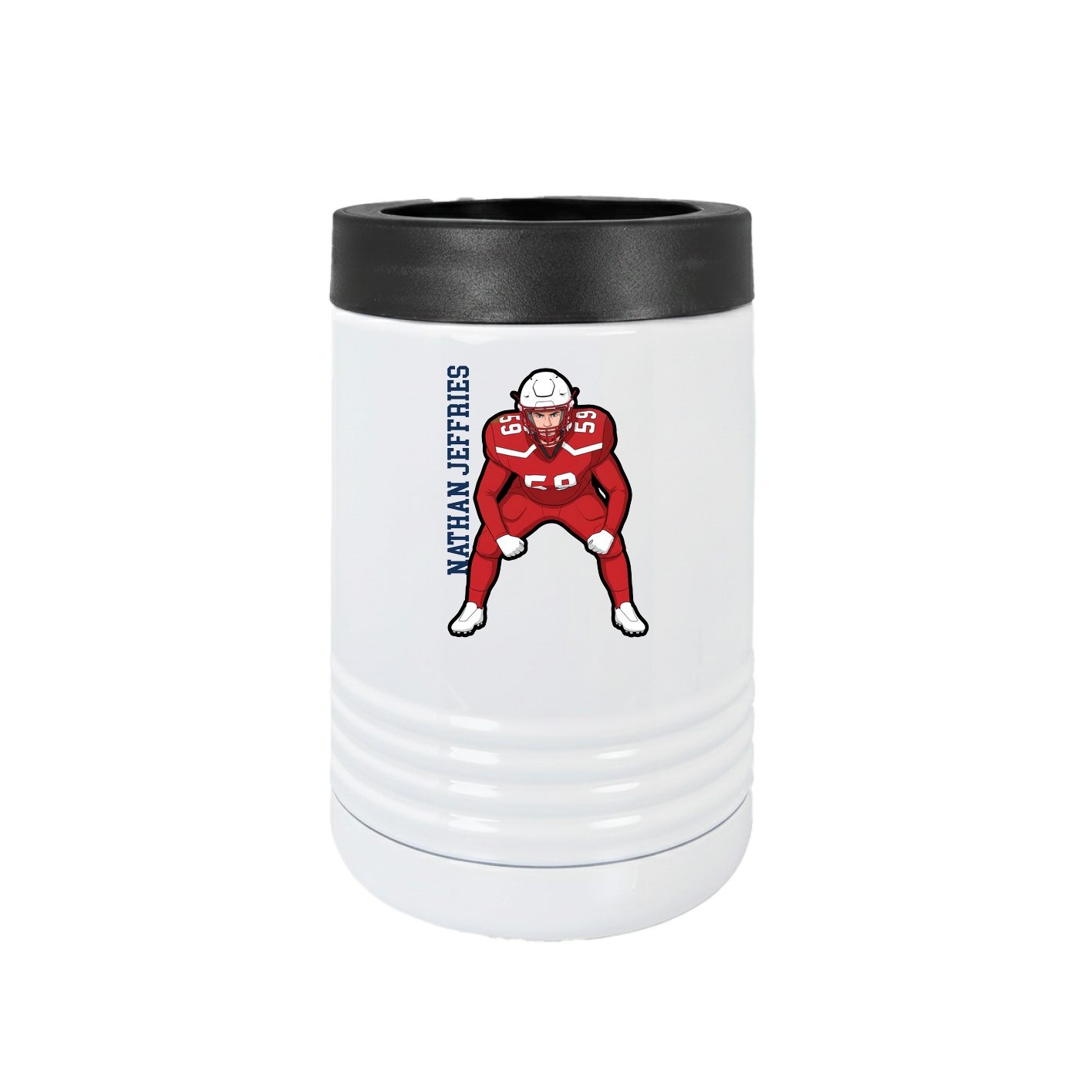 Beverage Holder — Name Vertical in White