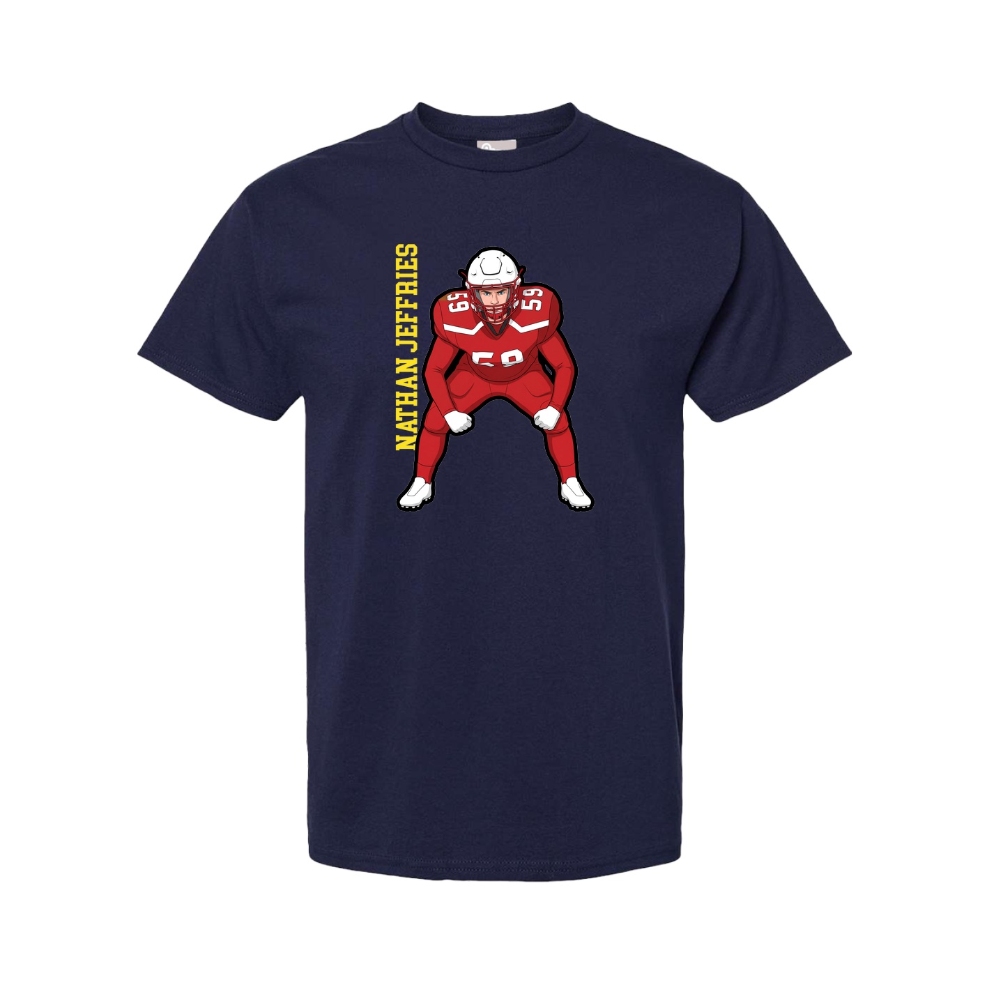 Tee — Name Vertical in Navy