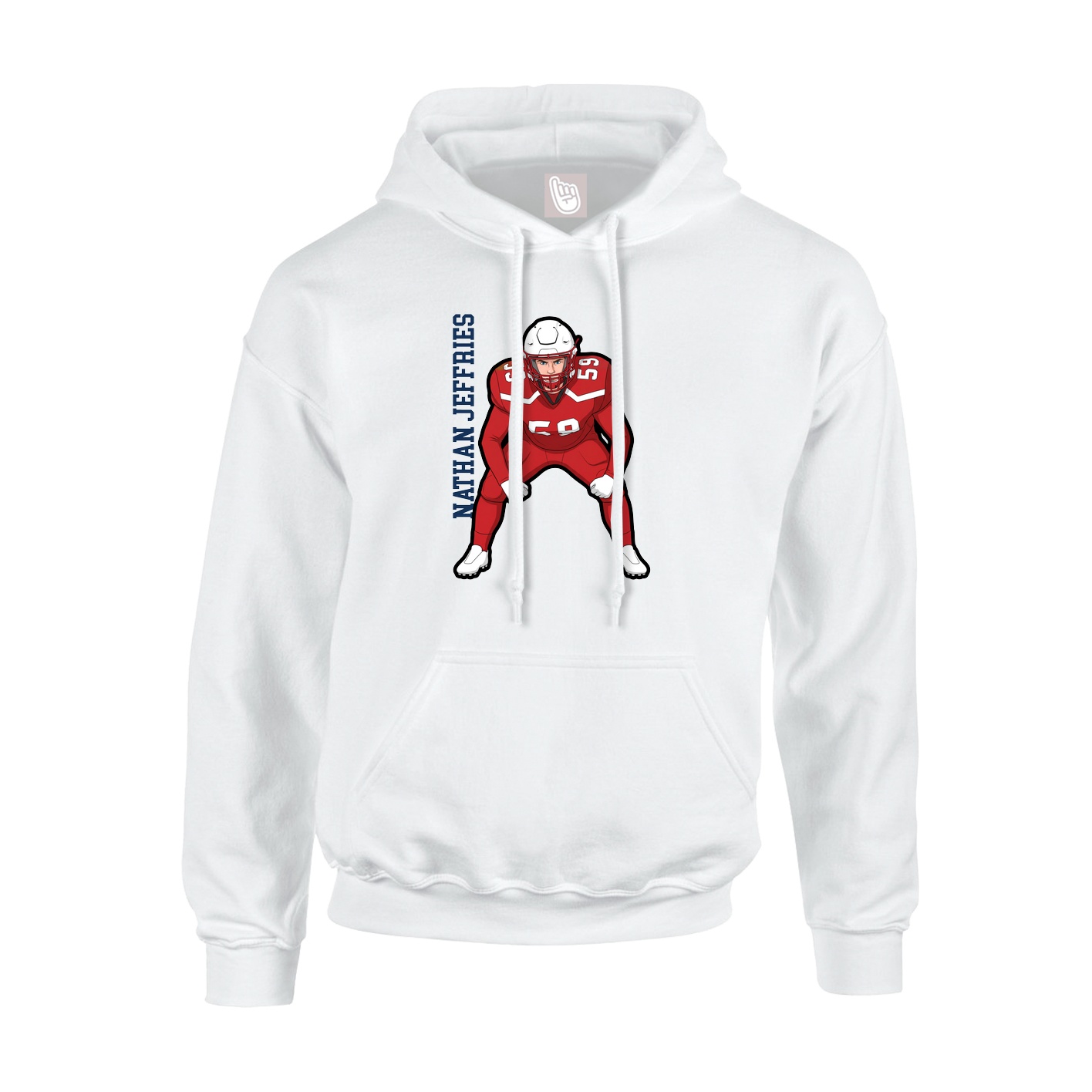 Youth Hoodie — Name Vertical in White
