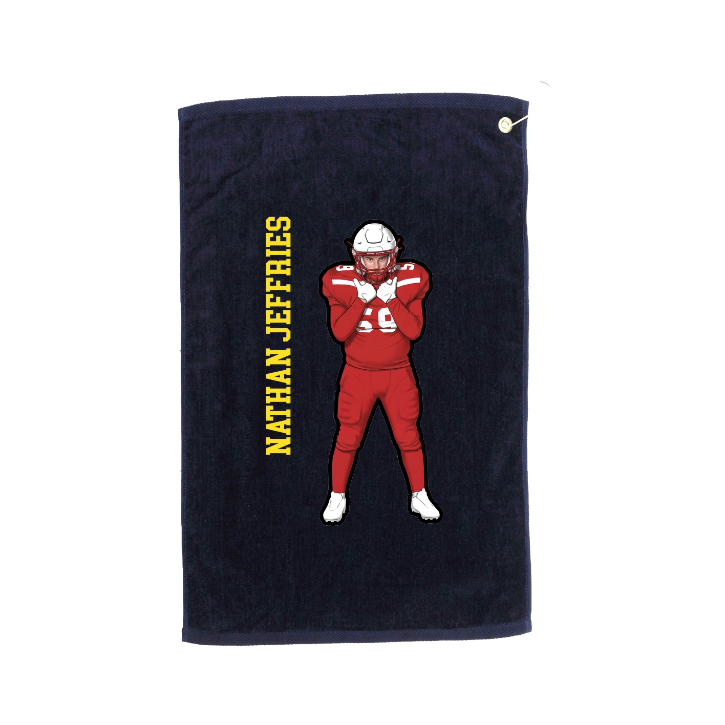 Golf Towel — Name Vertical in Navy