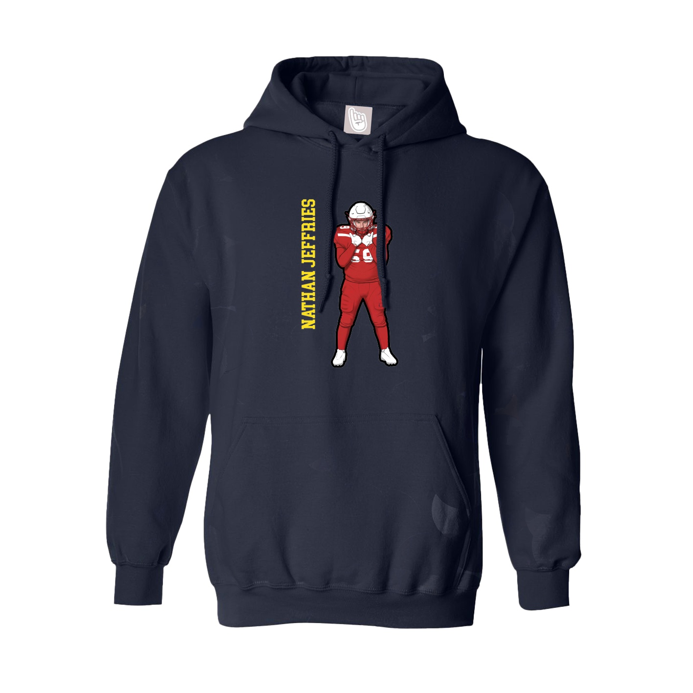 Youth Hoodie — Name Vertical in Navy