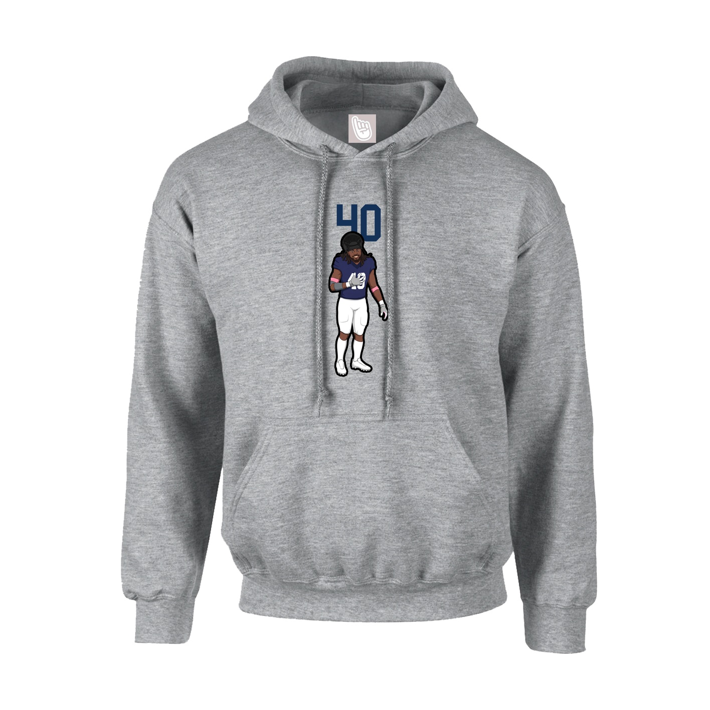 Hoodie — Number Top in Grey