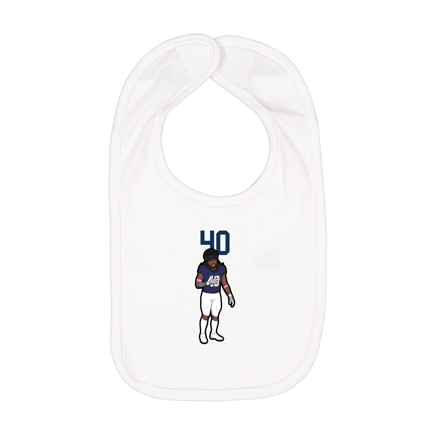 Infant Bib — Number Top in White