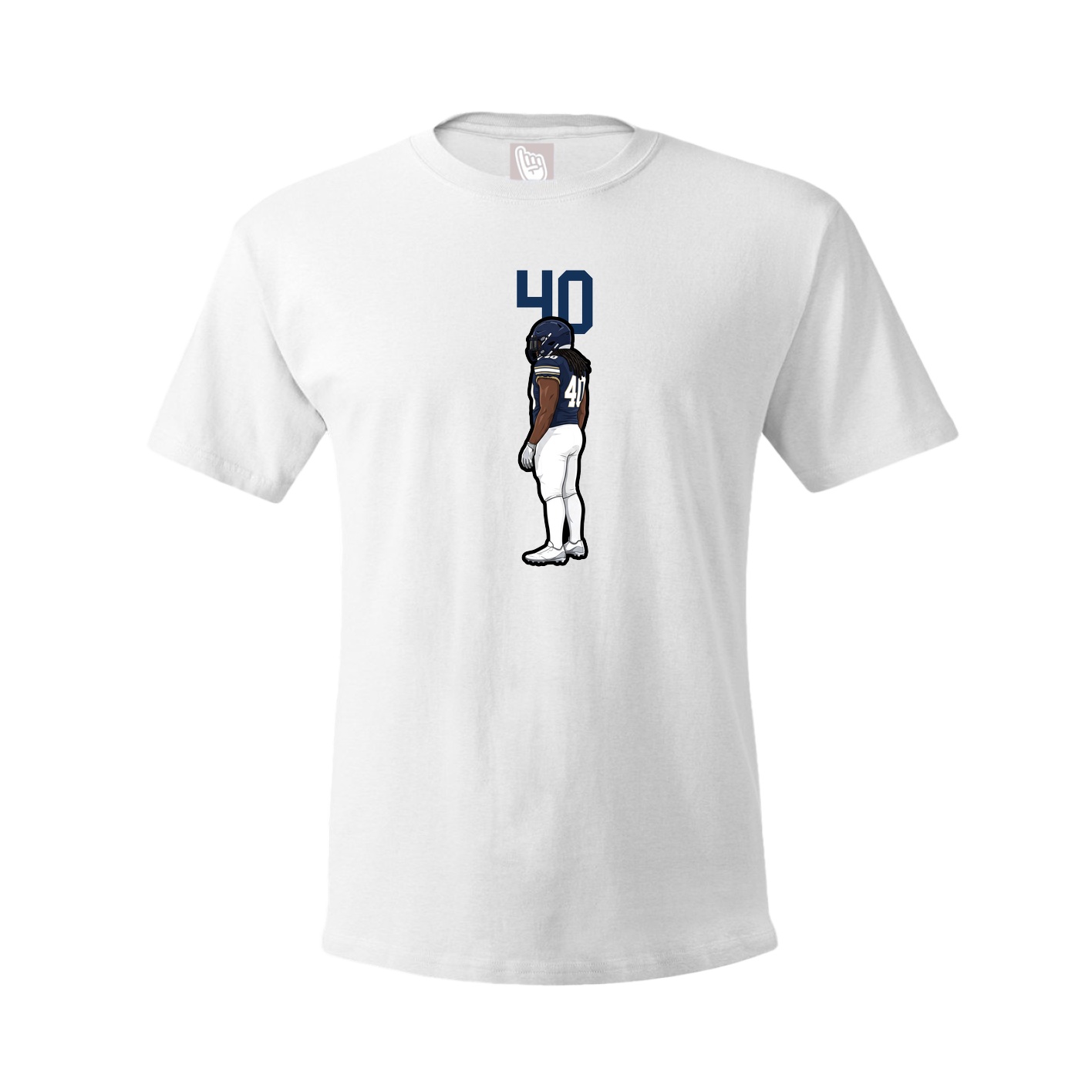 Youth Tee — Number Top in White