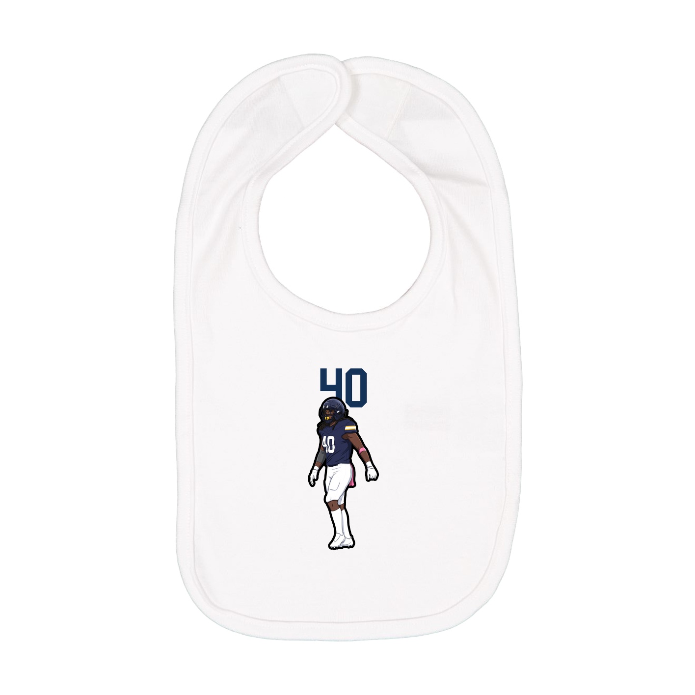 Infant Bib — Number Top in White