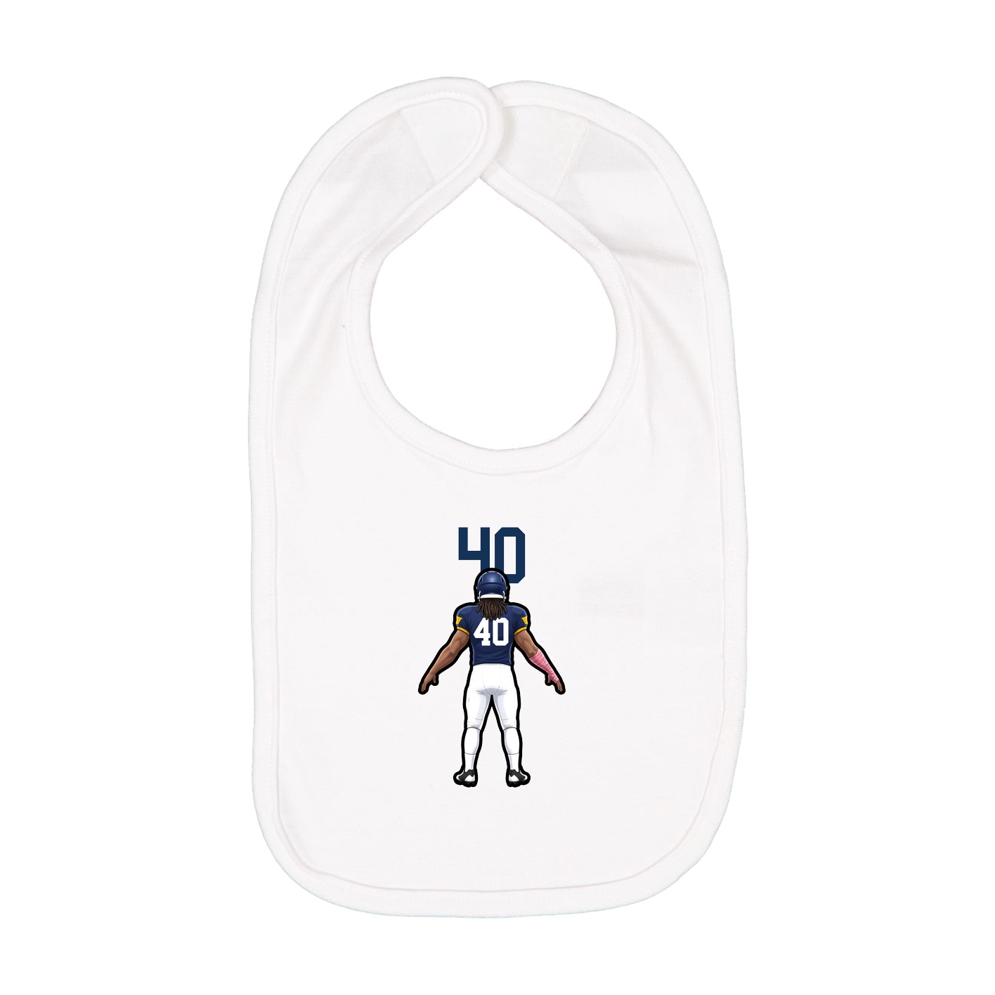 Infant Bib — Number Top in White