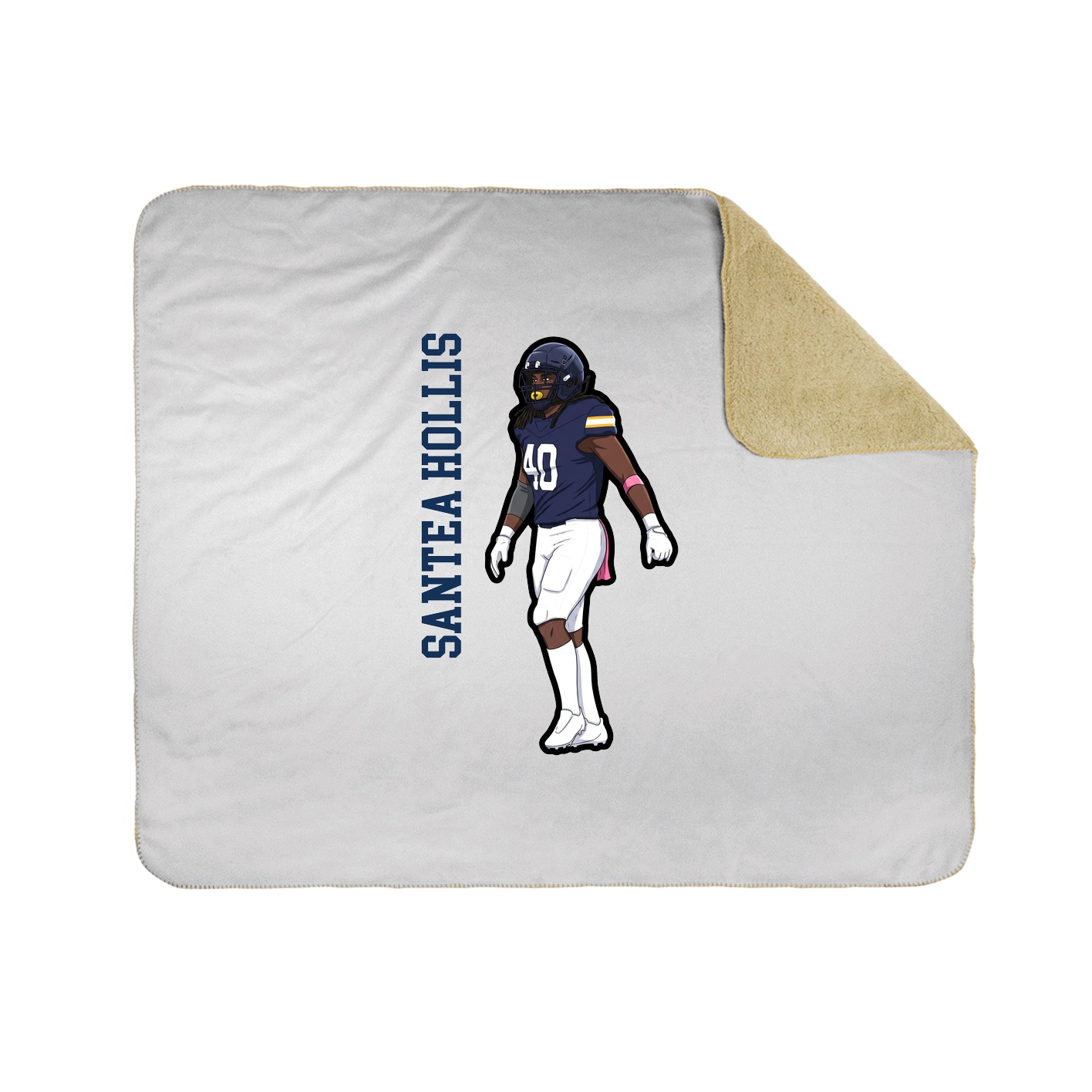 Throw Blanket — Name Vertical in White