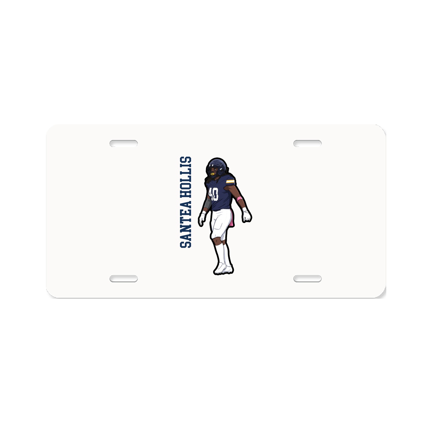 License Plate — Name Vertical in Classic