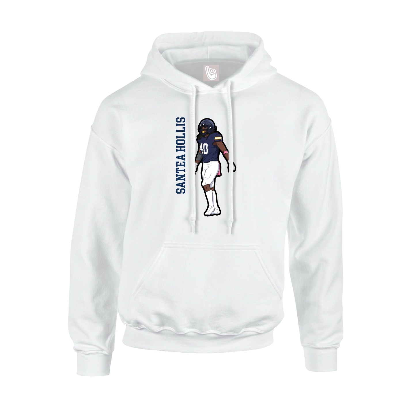 Youth Hoodie — Name Vertical in White