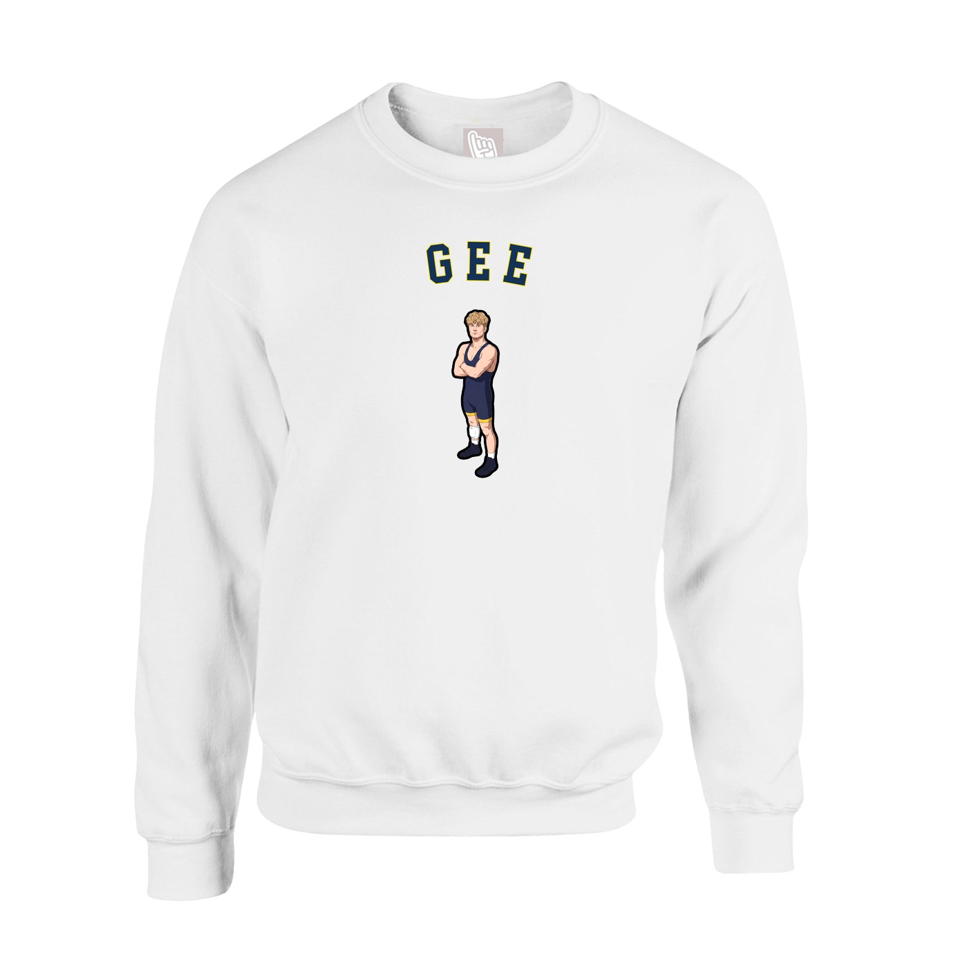 Fleece Crew — Shirsey Arch in White