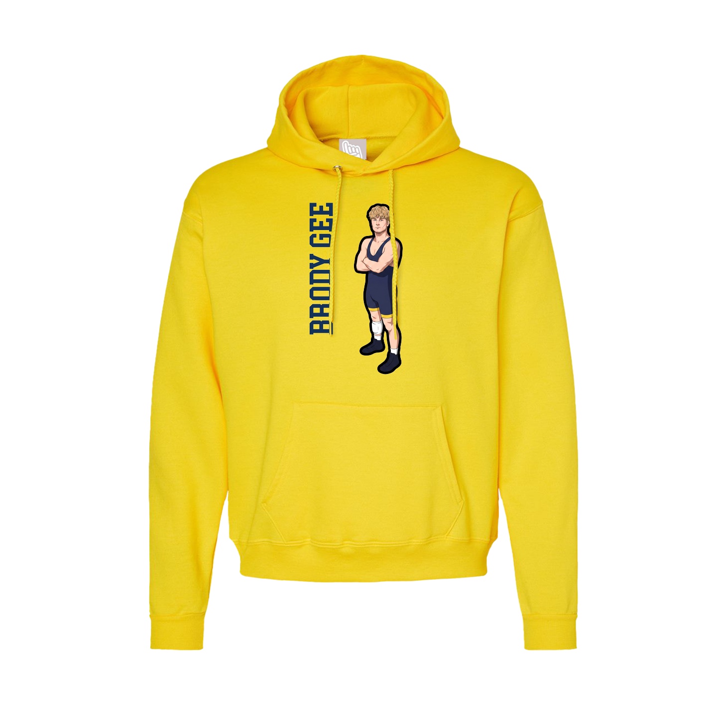 Hoodie — Name Vertical in Yellow