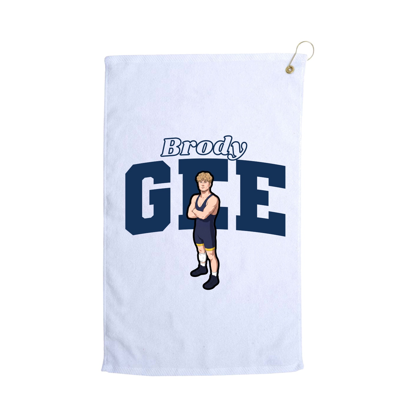 Golf Towel — Name Arch in White