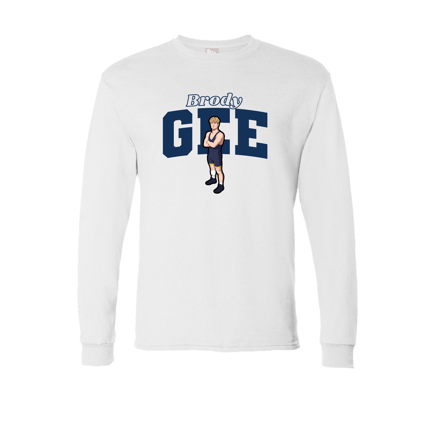 Long Sleeve Tee — Name Arch in White