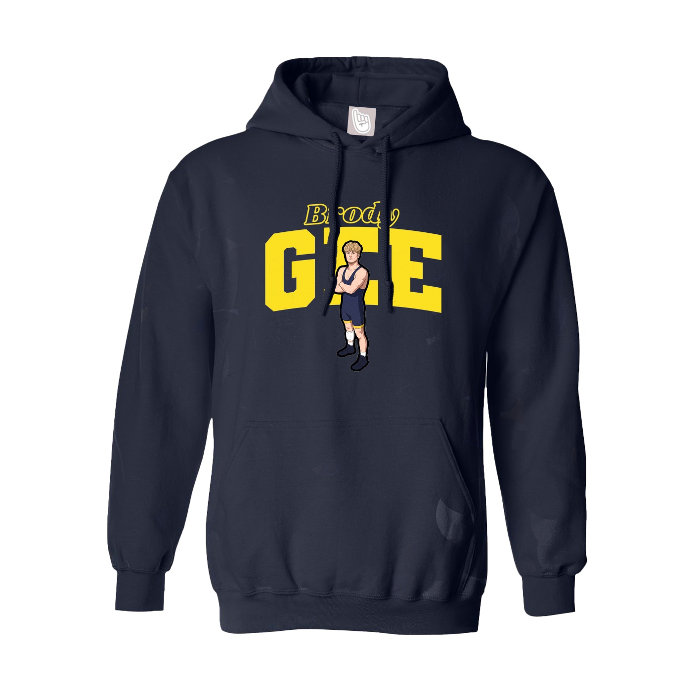 Youth Hoodie — Name Arch in Navy
