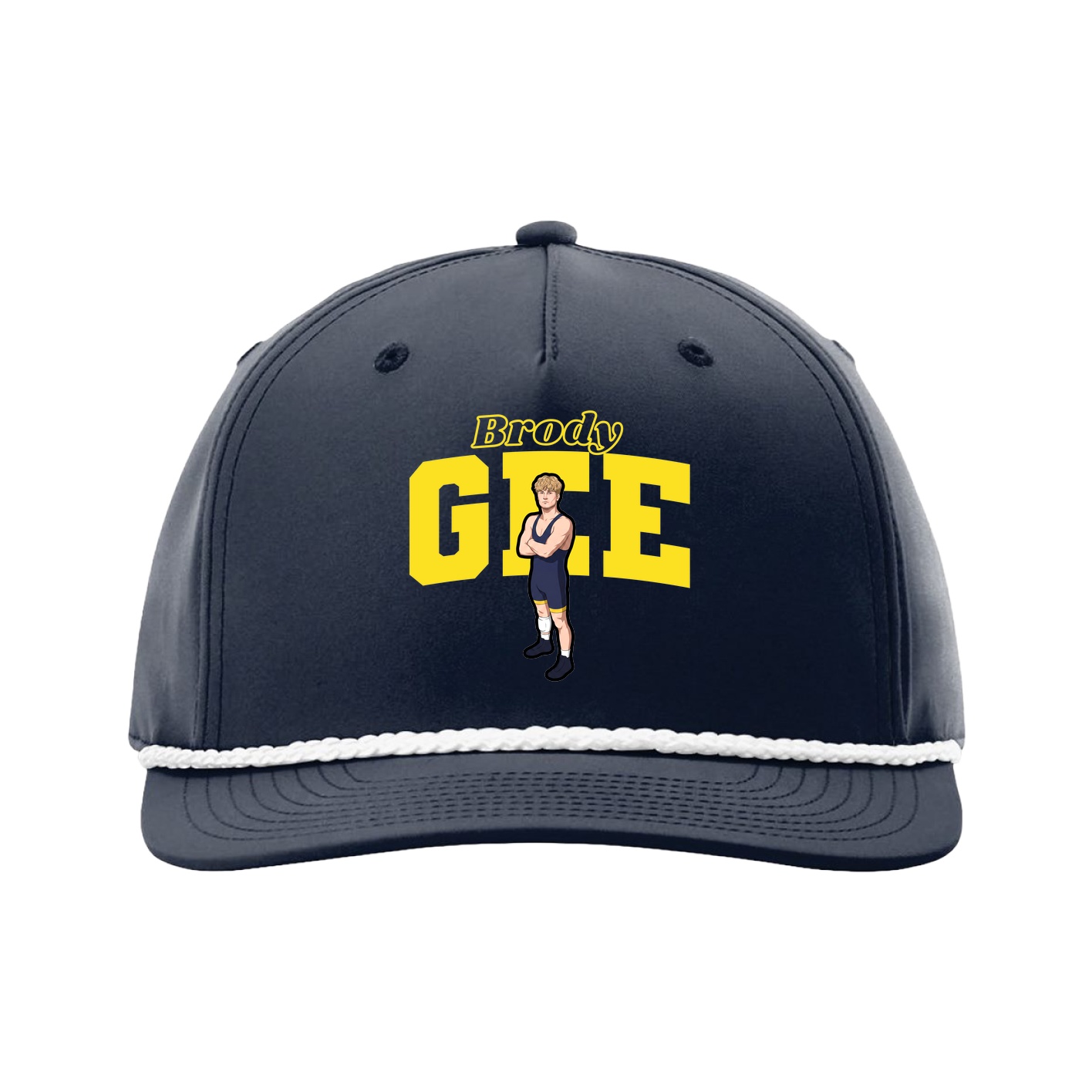 Five-Panel Classic Rope Cap — Name Arch in Navy