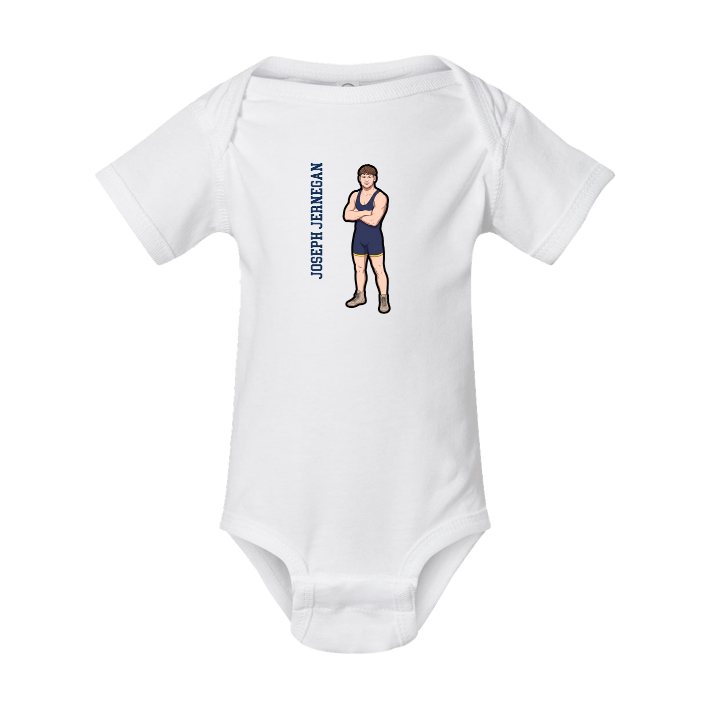 Baby Onesie — Name Vertical in White