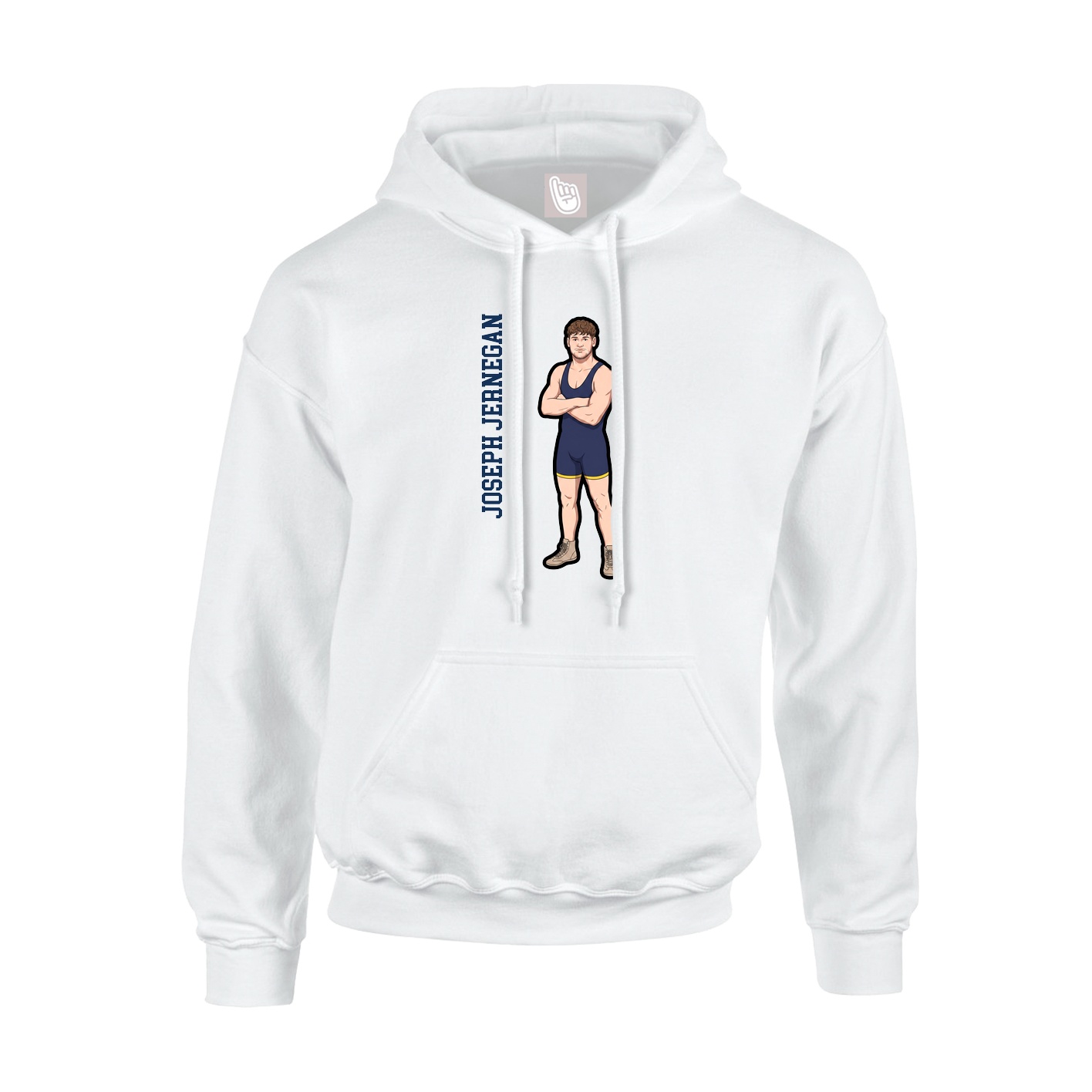 Youth Hoodie — Name Vertical in White