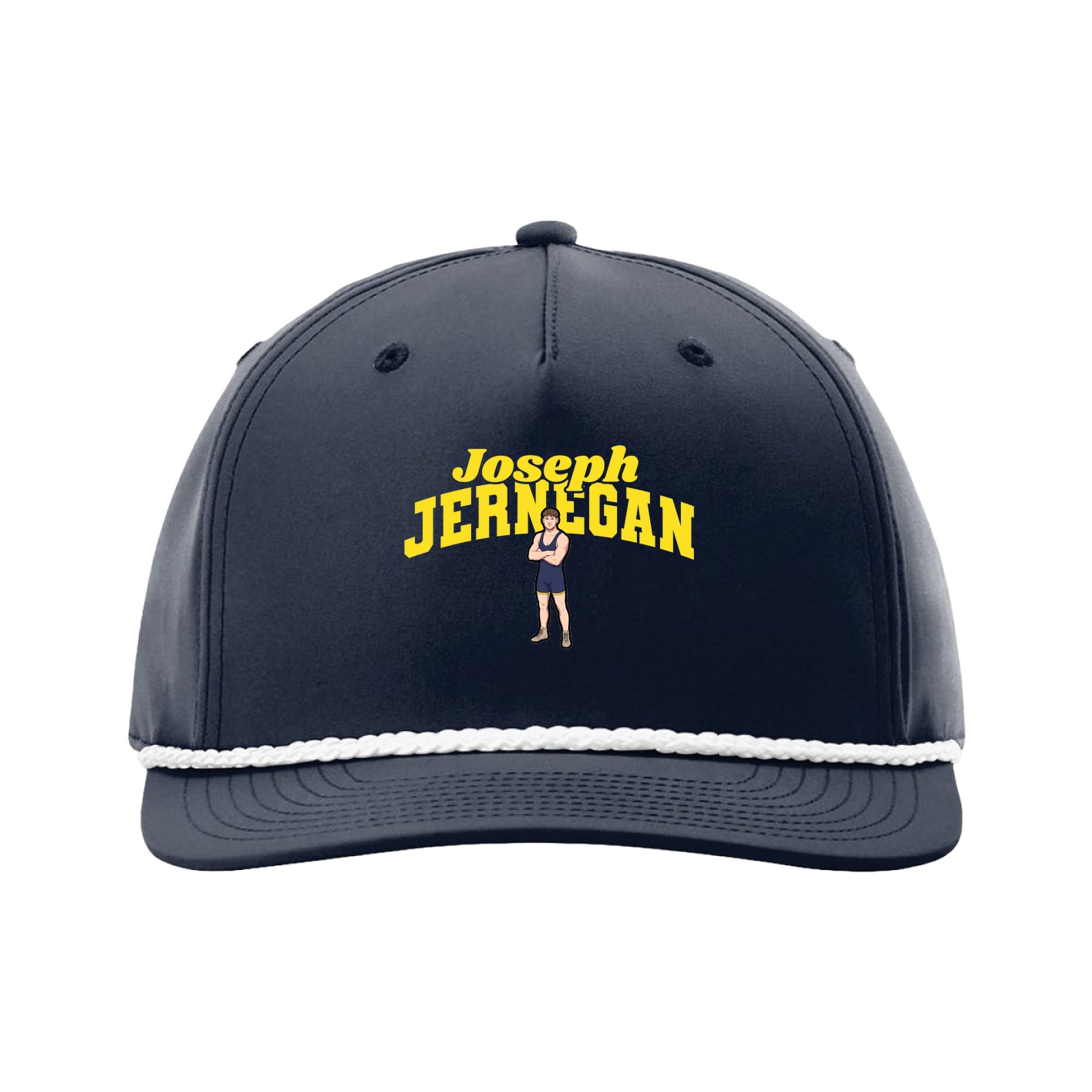 Five-Panel Classic Rope Cap — Signature Arch in Navy