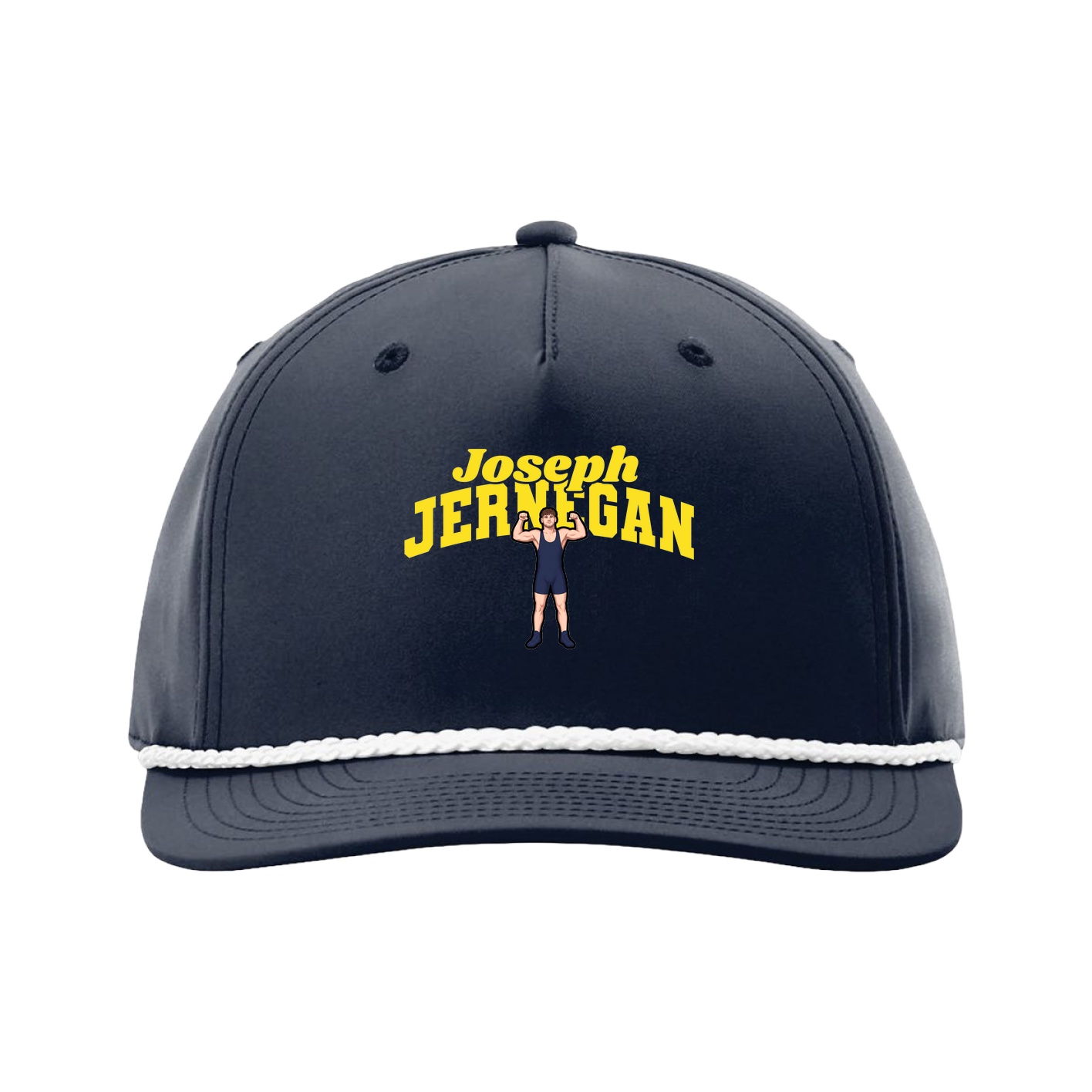 Five-Panel Classic Rope Cap — Signature Arch in Navy