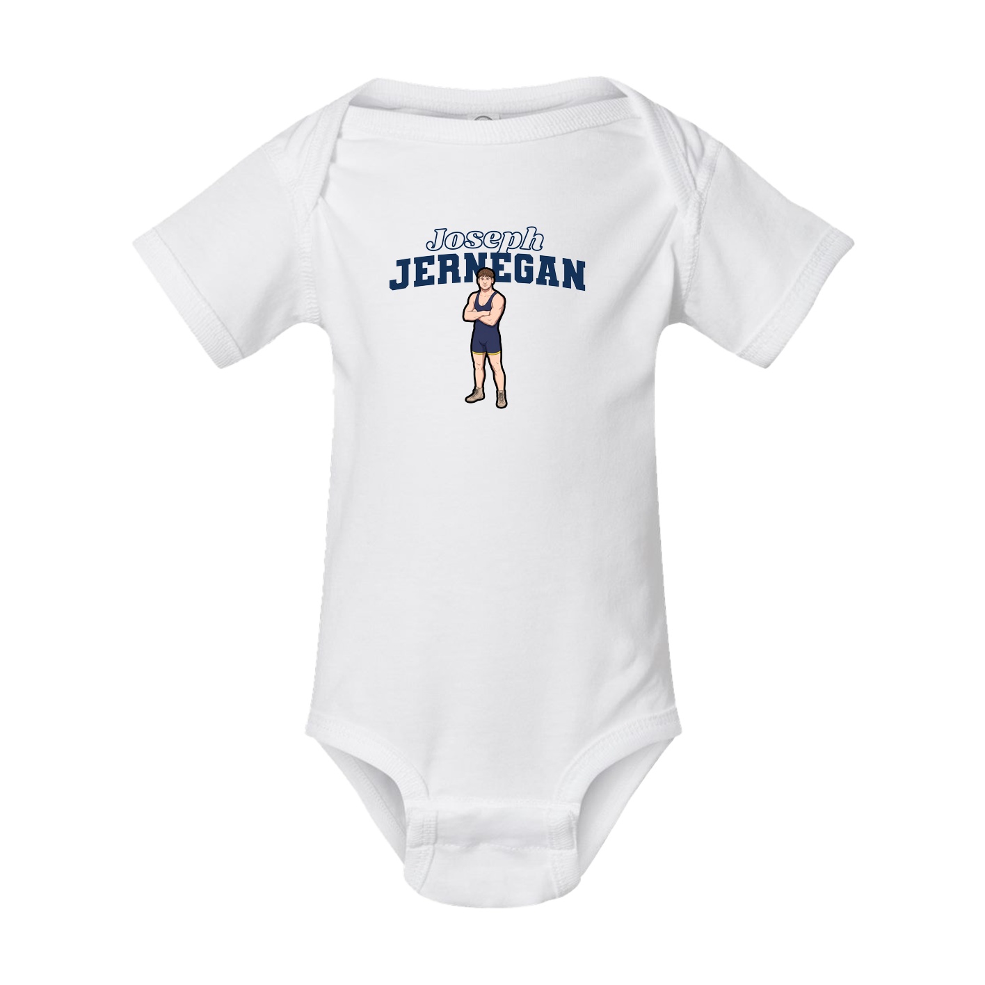 Baby Onesie — Name Arch in White