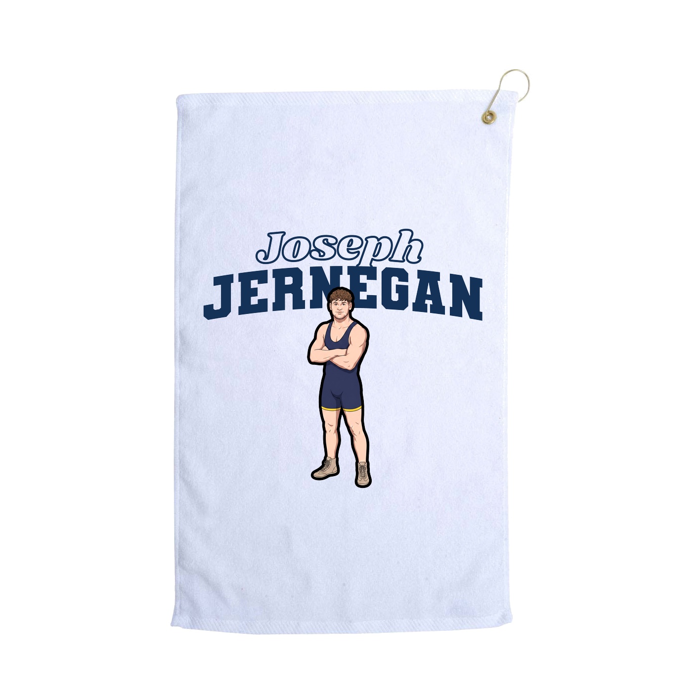 Golf Towel — Name Arch in White
