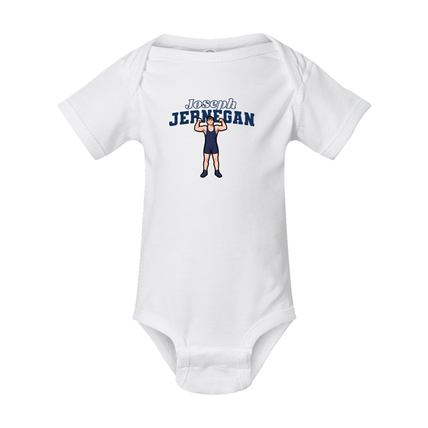 Baby Onesie — Name Arch in White